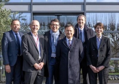 Visite d'un laboratoire de Chiesi à Blois avec Frédéric Orain, candidat aux européennes, le 15 janvier