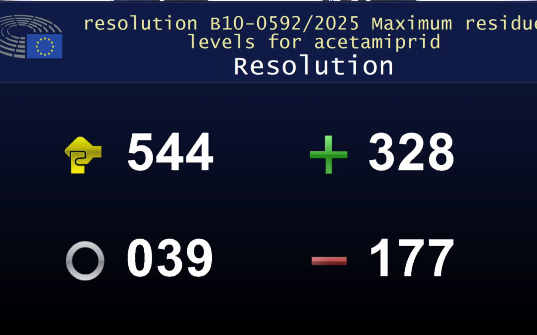 Acétamipride dans le miel : Le Parlement rejette l’objection et entérine une décision incompréhensible de la Commission, contre les apiculteurs et des échanges loyaux.